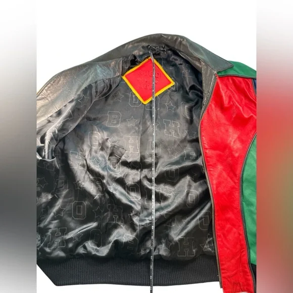 Michael Hoban RARE North Beach Leather Colorblock Moto Jacket Vintage Mens 40